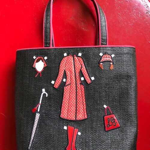 Lulu Guinness Handbags/Lulu shops Guinness Purses/LuLu Guinness Bags/Designer Handbags/Black Handbags/Paperdoll Handbags/MINT CONDITION