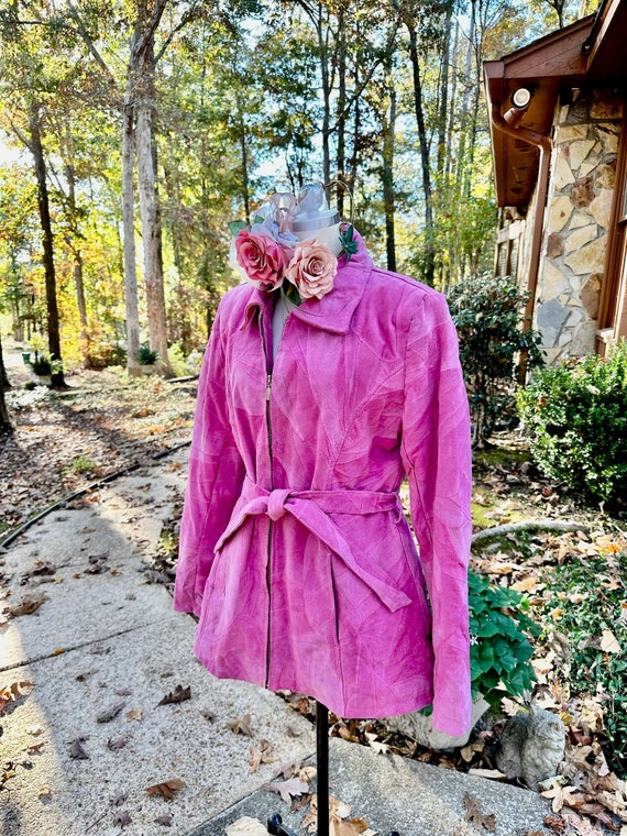 80's PINK PATCHWORK SUEDE Jacket/Suede Jackets/Pa… - image 10