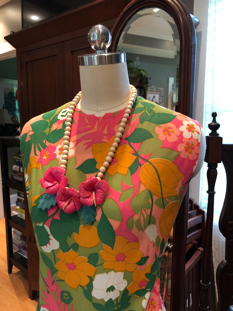 RARE 60's RESORT to RIVIERA Dress/Vintage Riviera Robes Dress/Vintage Flounce Skirt Dress/60’s Dress/60’s Flower Power Dress/Mint Condition image 1
