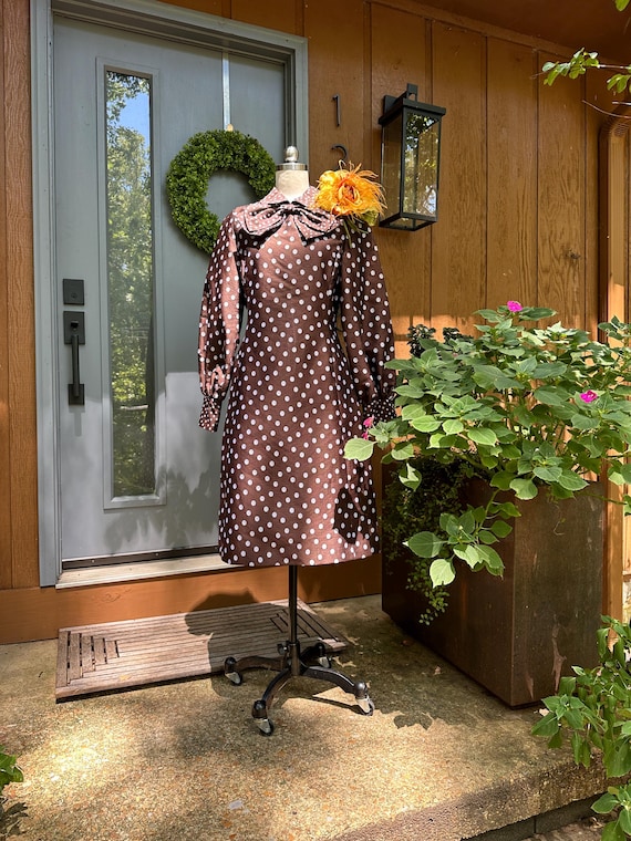 LOVELY 70's Handmade Dot Dress/pretty Woman Dress/70's Dresses/big Bow  Dresses/fall Dresses/70's Vintage Dress/handmade Dress/mint Condition - Etsy