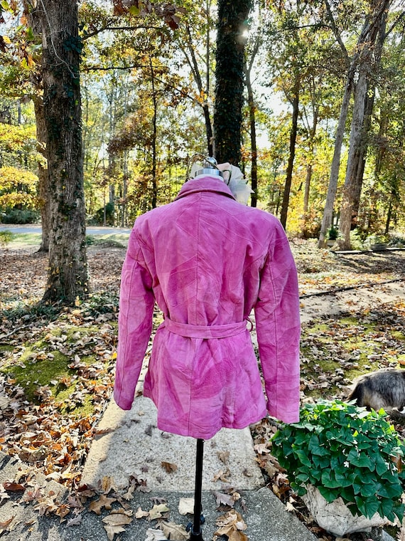 80's PINK PATCHWORK SUEDE Jacket/Suede Jackets/Pa… - image 3