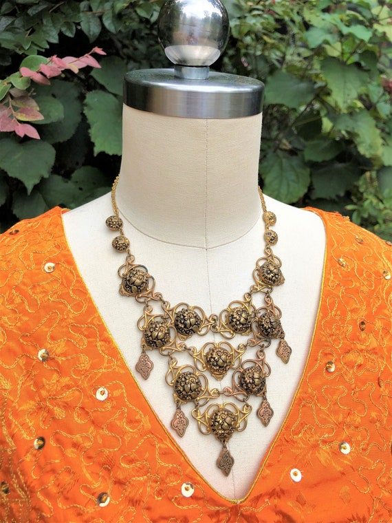 Antique ITALIAN VICTORIAN Brass STATEMENT Necklace 1900s Brass Necklace 1900s Bib Necklace antique Necklaces antique near Mint Condition Etsy UK