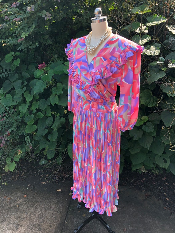 DIANE FREIS Style Dress/80's Susan Tudor Dress/Dia
