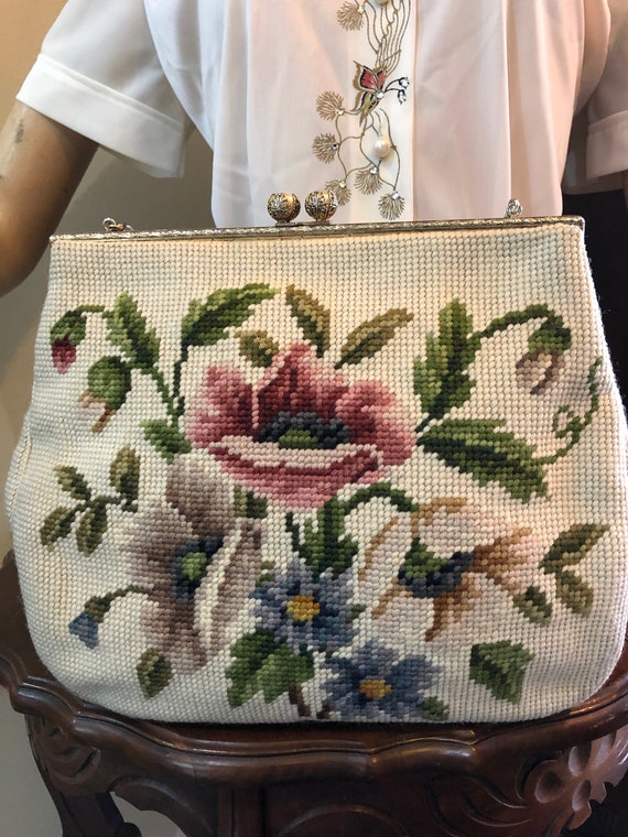 60's Needlepoint Handbags/Christine Purses/60's Ne
