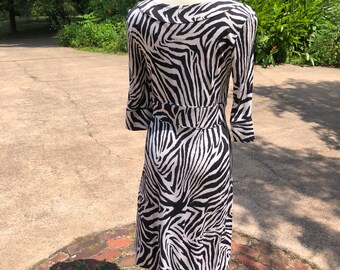 DIANE Von FURSTENBERG ZEBRA Wrap Dress/90's Diane Von Furstenberg