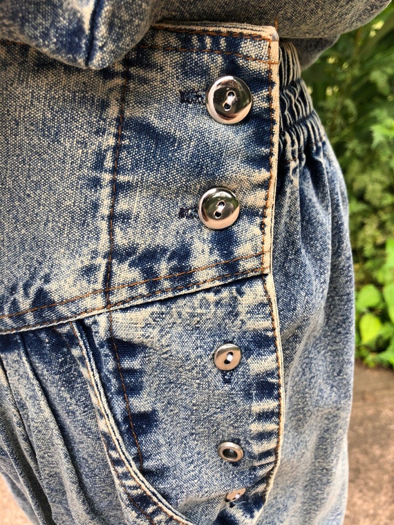 RARE 80's DENIM Short Set/Stone Wash Denim/Vintag… - image 6