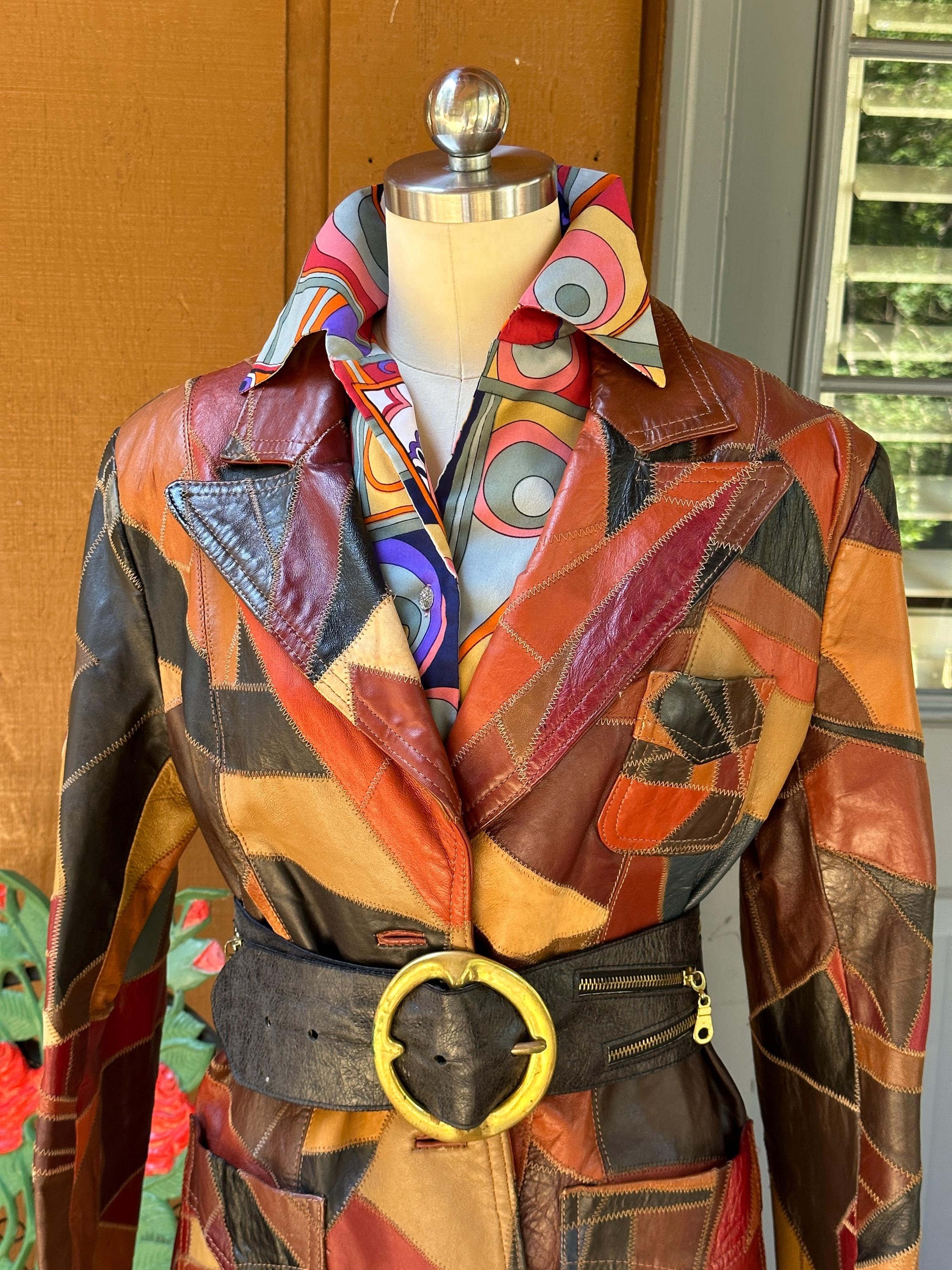 70's LEATHER PATCHWORK Jacket/vintage Patchwork Jackets 70's LEATHER PATCHWORK Jacket/vintage Patchwork Jackets