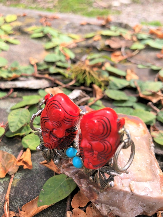 50's RARE SELRO SELINI Signed Red Devil Earrings/S