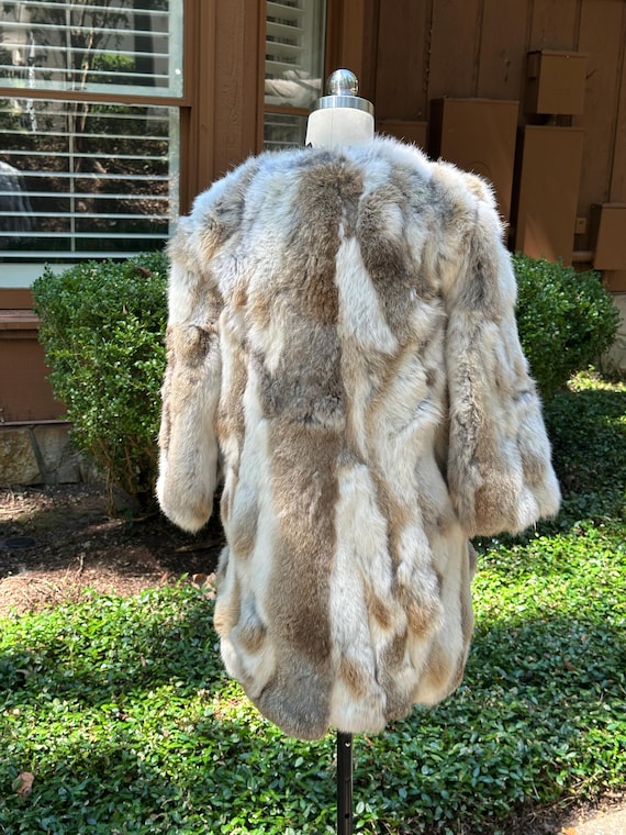 PATCHWORK 70's RABBIT FUR Coat /Patchwork Jacket/… - image 2