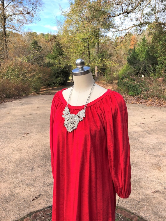 SAKS 80's DAVID BROWN Christmas Dress/Red Christm… - image 1