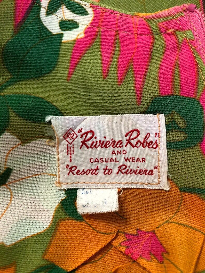 RARE 60's RESORT to RIVIERA Dress/Vintage Riviera Robes Dress/Vintage Flounce Skirt Dress/60’s Dress/60’s Flower Power Dress/Mint Condition image 8
