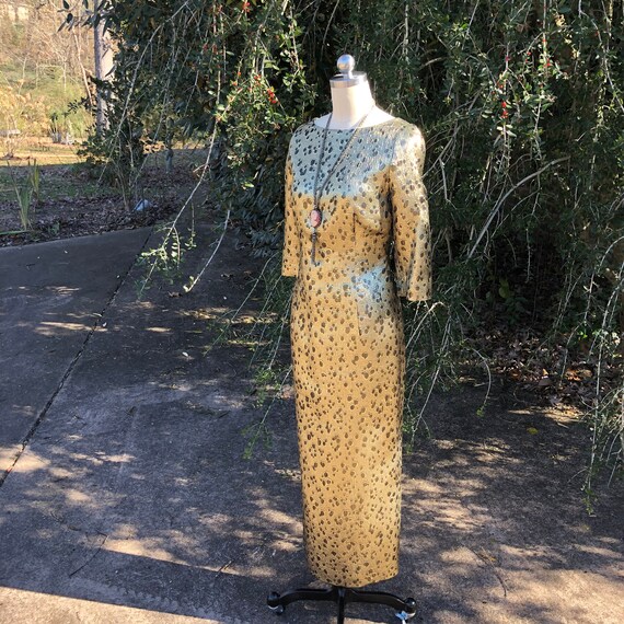 GOLD LAME Sheath Dress/Vintage Cocktail Dresses/L… - image 10