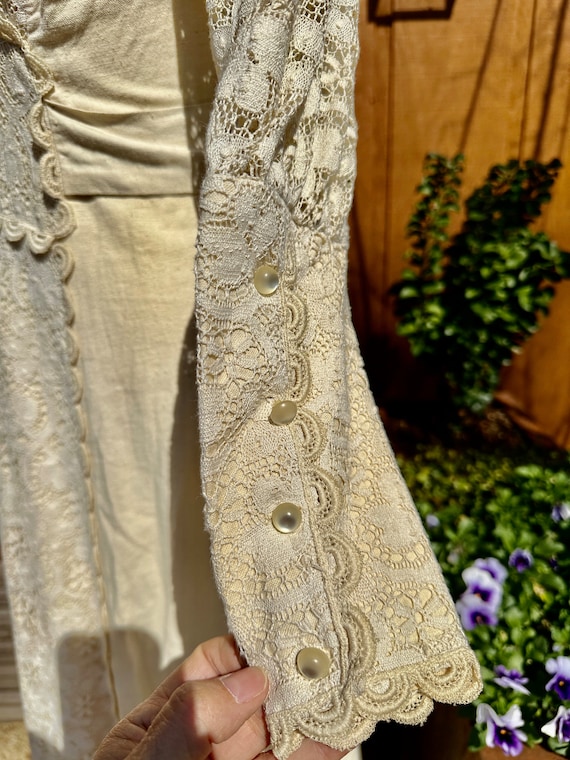 Gorgeous Rare Gunne Sax Style 1970s Red Floral Prairie Dress