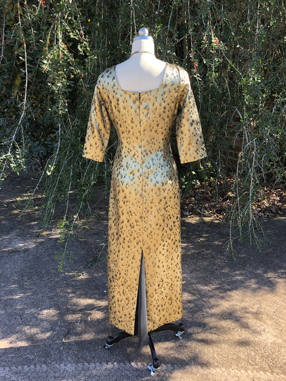 GOLD LAME Sheath Dress/Vintage Cocktail Dresses/L… - image 3