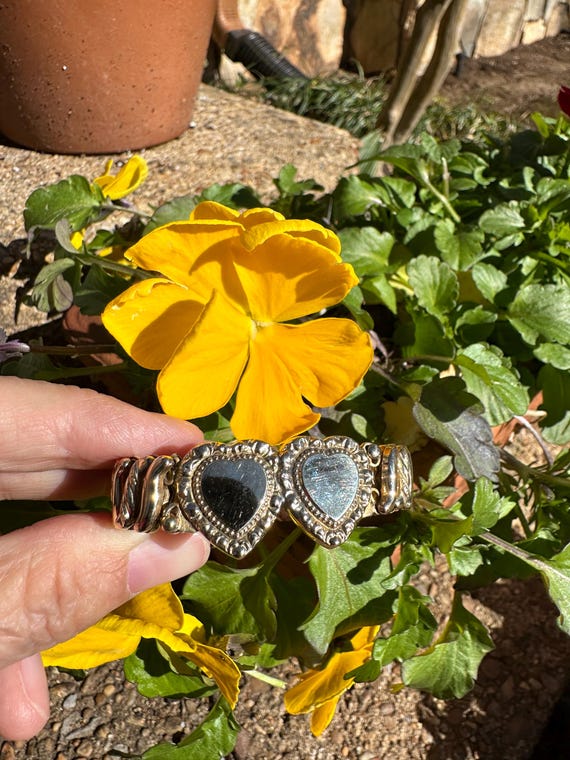 RARE 40's Double SWEETHEART Bracelet/Antique Brac… - image 5
