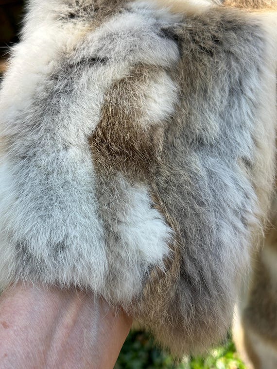 PATCHWORK 70's RABBIT FUR Coat /Patchwork Jacket/… - image 5