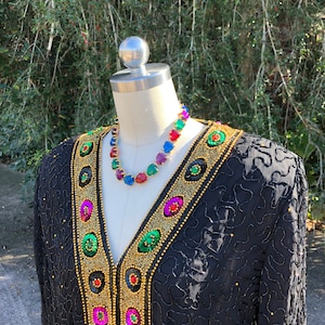 XXL 80&#39;s BEADED JACKET/Vintage Beaded Jackets/80&#39;s Beaded Jackets/80&#39;s Sequin Jackets/Dressy Jackets/Cocktail Jackets/Near Mint Condition