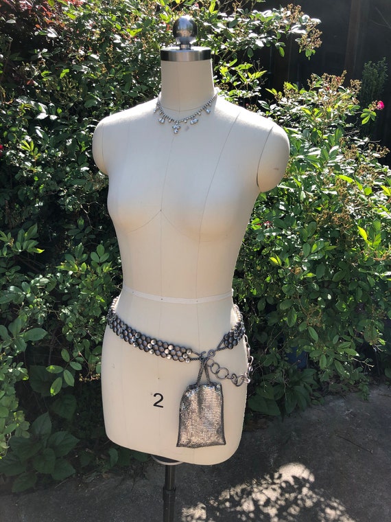 RARE Antique Mesh Chatelaine/Whiting and Davis Me… - image 5