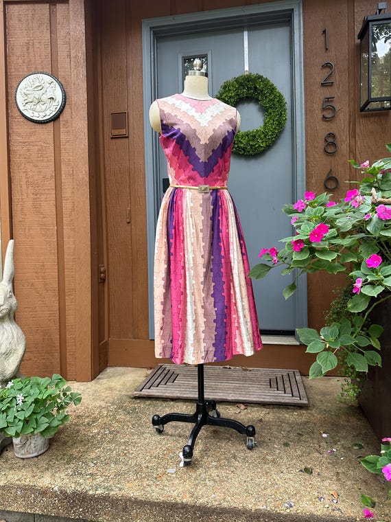 CUTE 70's MOD PUZZLE Dress/70’s Dress/Vintage Dre… - image 10