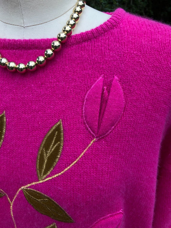 LILY of California Sweater/80's Sweaters/Fushia S… - image 5