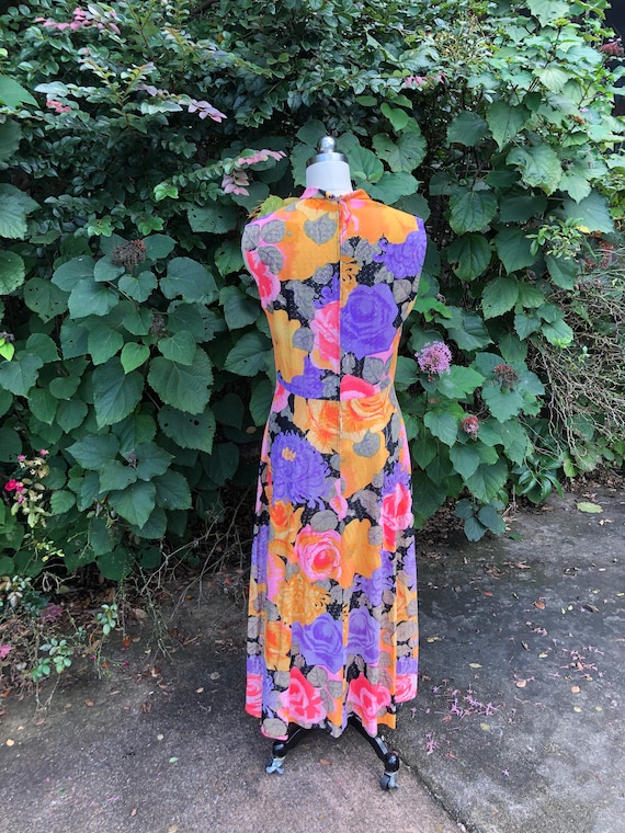 GORGEOUS 60's FLORAL Dress/60’s Flower Power Dres… - image 3