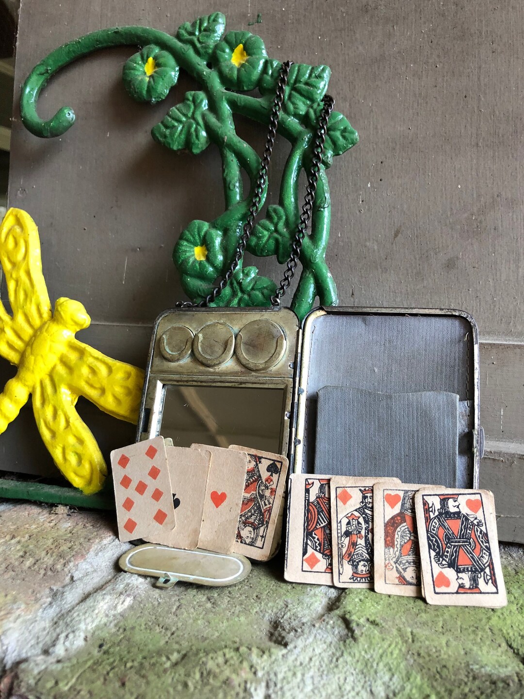 RARE ANTIQUE COIN Holder Purse/silver Compact Purse/dance Purse