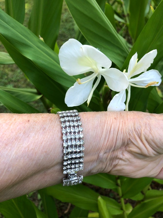 RARE 60's DANGLE RHINESTONE Bracelet/Rhinestone Brace… Gem