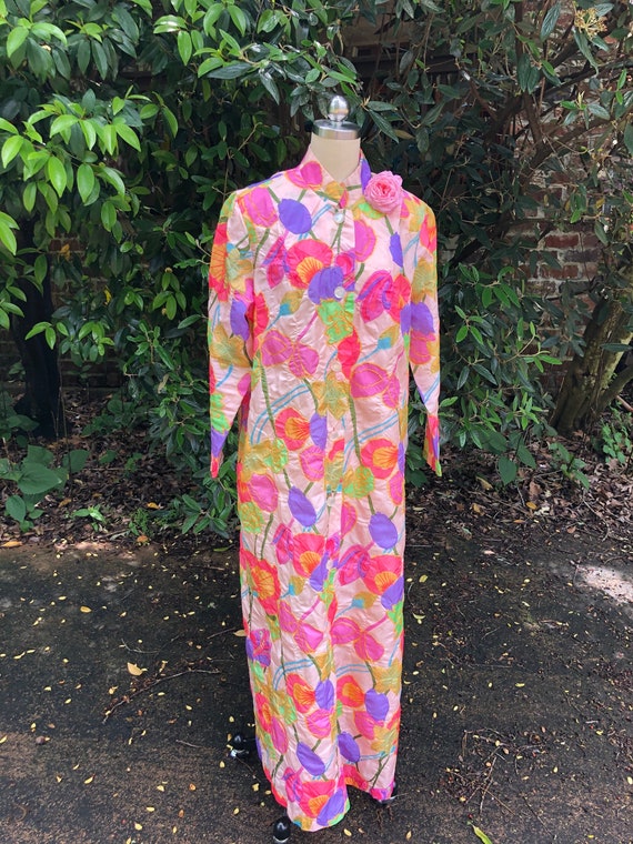 RARE Jean Atkins Hostess Gown/Hostess Gown/60's Fl