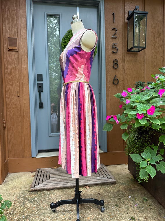 CUTE 70's MOD PUZZLE Dress/70’s Dress/Vintage Dre… - image 4