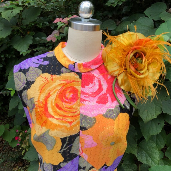 GORGEOUS 60's FLORAL Dress/60’s Flower Power Dres… - image 10