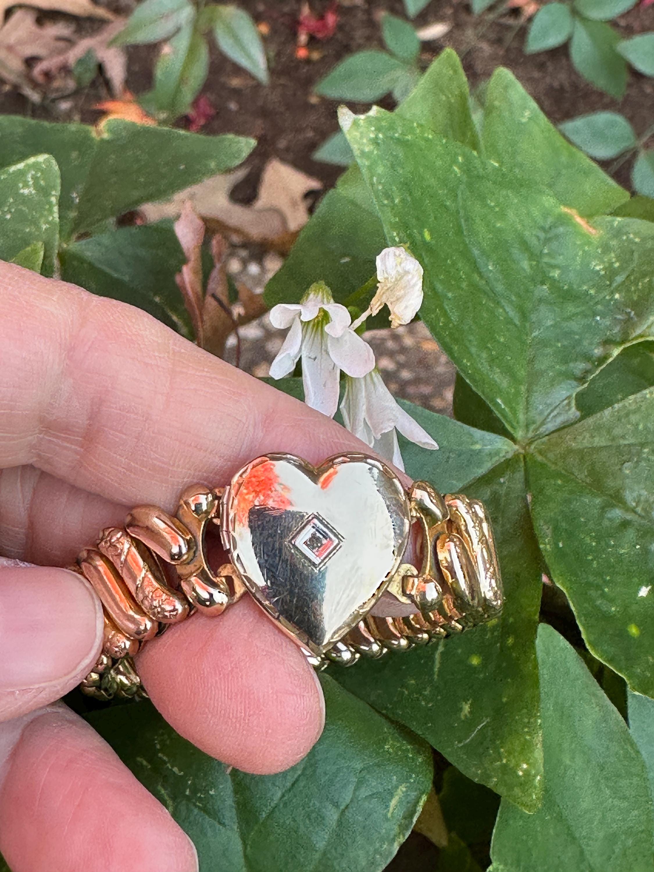 1940s Sweetheart Locket Expansion Bracelet - Etsy