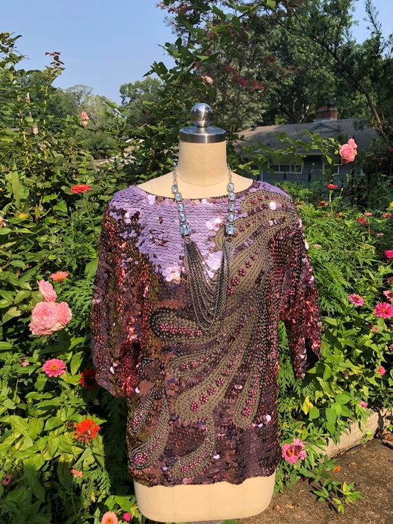 GORGEOUS 80's PINK Oleg Cassini Beaded Top/80’s Be