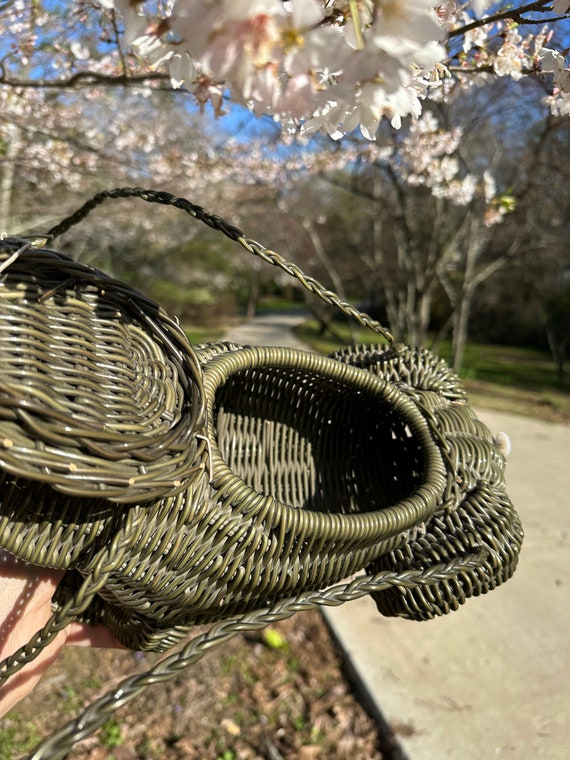 RARE 50's WICKER FROG Purse/50's Animal Purses/50… - image 9