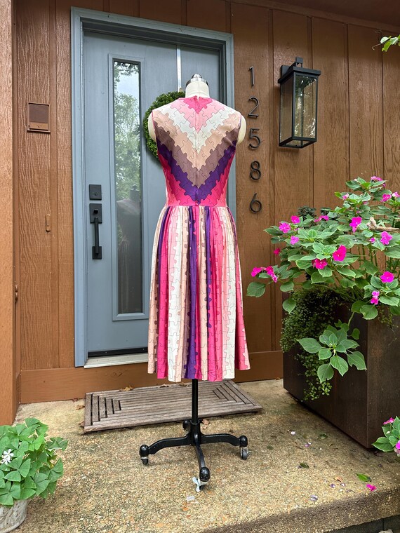 CUTE 70's MOD PUZZLE Dress/70’s Dress/Vintage Dre… - image 3