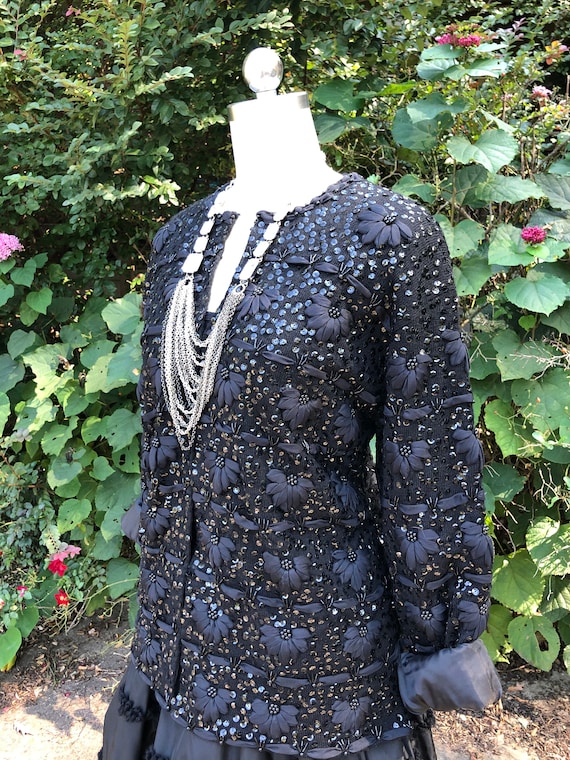 SEQUIN RIBBON Jacket/50's Sequin Jackets/Beaded Sw