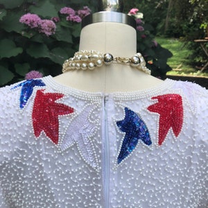 AMERICANA BEADED Tops/80's Beaded Tops/80's Sequins Tops/Beaded Tops/Sequin Tops/Americana Clothing/Vintage Tops/Usa Top/Near MINT Condition image 6