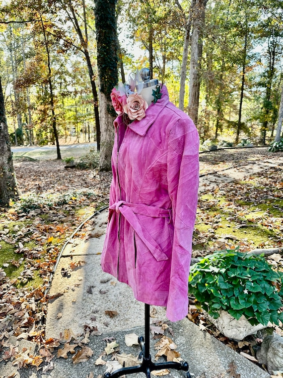 80's PINK PATCHWORK SUEDE Jacket/Suede Jackets/Pa… - image 5