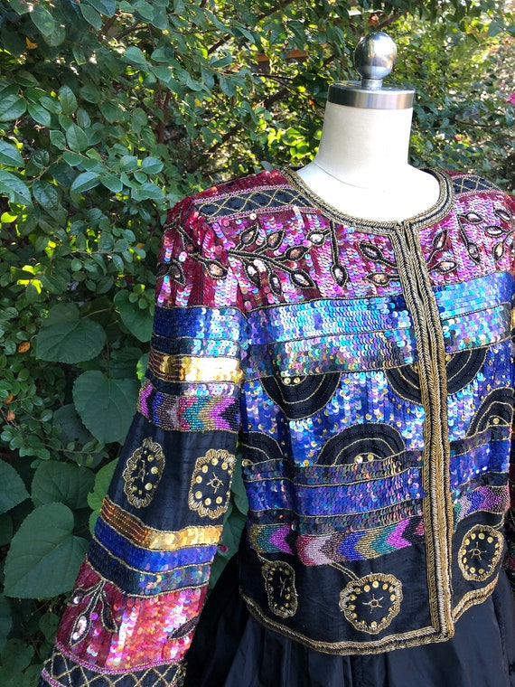 80's BEADED Jackets/vintage Beaded Jackets/80's Jackets/leslie