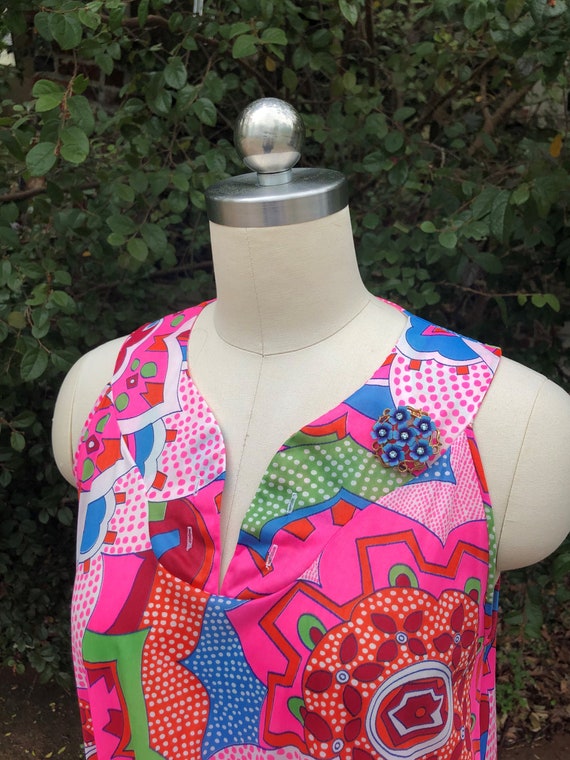 RARE 70's PSYCHEDELIC Dress/Psychedelic Lingerie/… - image 6