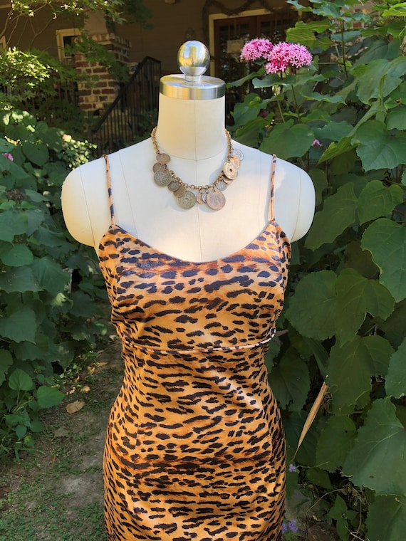 80's JESSICA MCCLINTOCK LEOPARD Dress/Jessica McC… - image 1