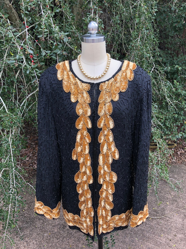 Hi/'s Sequin Jacket MINT Condition PLUS SIZE Sequin JacketsBeaded Jackets80/'s Beaded Jackets80/'s Sequin JacketsVintage Sequin JacketMr