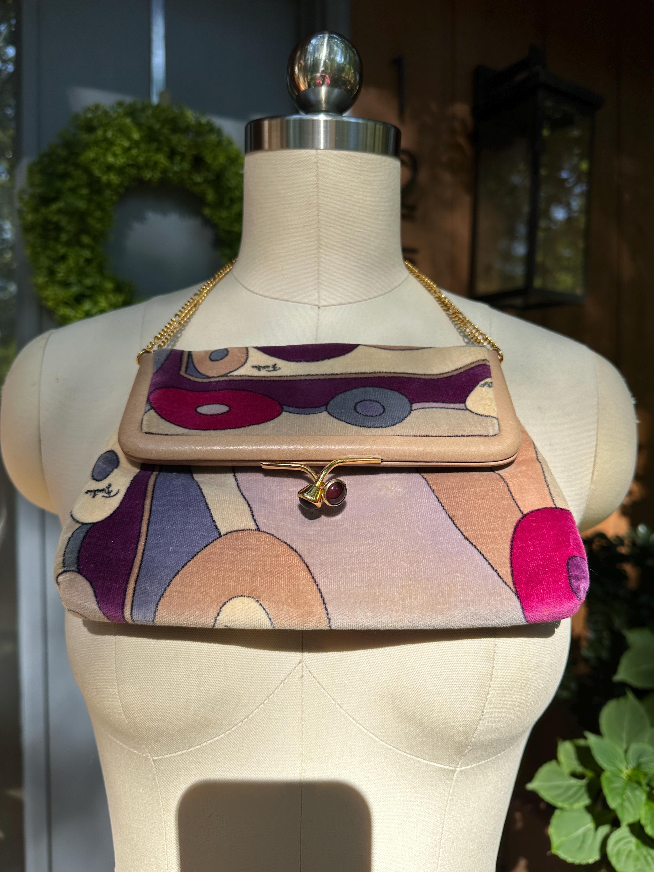 GORGEOUS 60's EMILIO PUCCI Handbag/pucci Velvet Purse/pucci