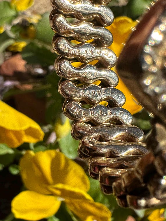 RARE 40's Double SWEETHEART Bracelet/Antique Brac… - image 7