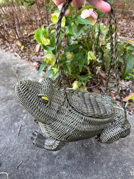 RARE 50's WICKER FROG Purse/50's Animal Purses/50… - image 2