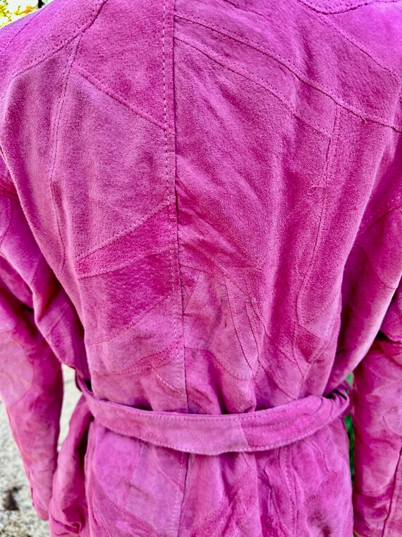 80's PINK PATCHWORK SUEDE Jacket/Suede Jackets/Pa… - image 7