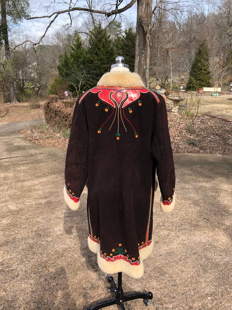 RARE 70's PENNY LANE Coat/Real Shearling Coats/Sherpa Coats/Embroidered Coats/Vintage Penny Lane/Almost Famous Coats/Near Mint Condition image 3