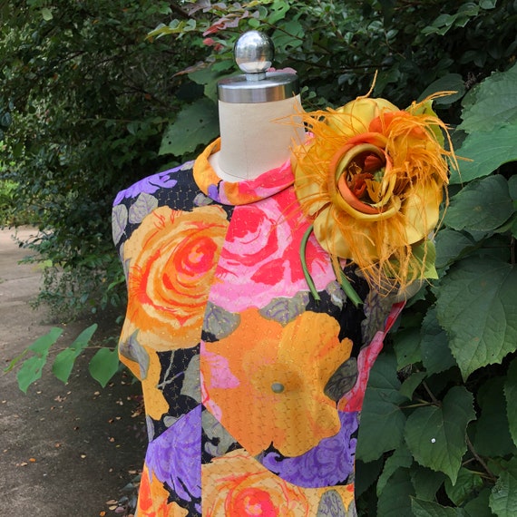 GORGEOUS 60's FLORAL Dress/60’s Flower Power Dres… - image 5