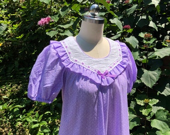 Rare 70's COTTAGE CORE Maxi/70’s Purple Maxi Dress/Vintage Cottage Core/Vintage Prairie Dress/70’s Peasant Dress/DEADSTOCK Mint Condition