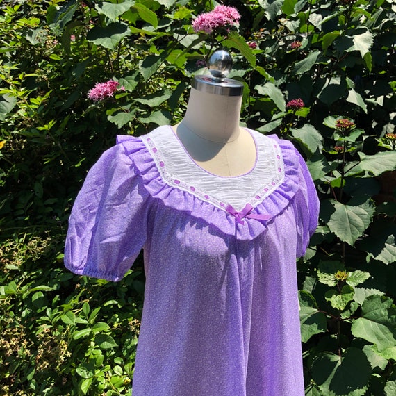 Rare 70's COTTAGE CORE Maxi/70’s Purple Maxi Dress/Vi… - Gem