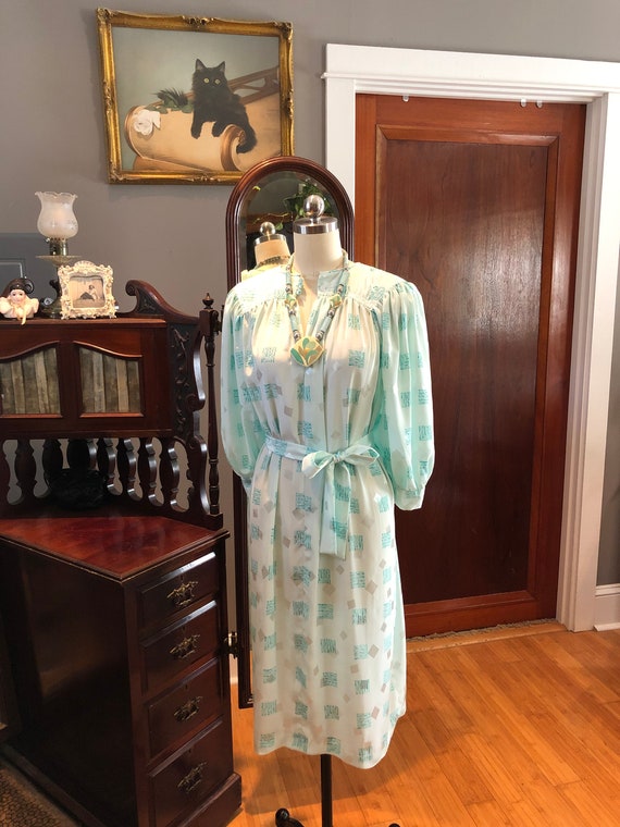 80's MINT Green Dress/80’s Peasant Dress/Vintage … - image 10